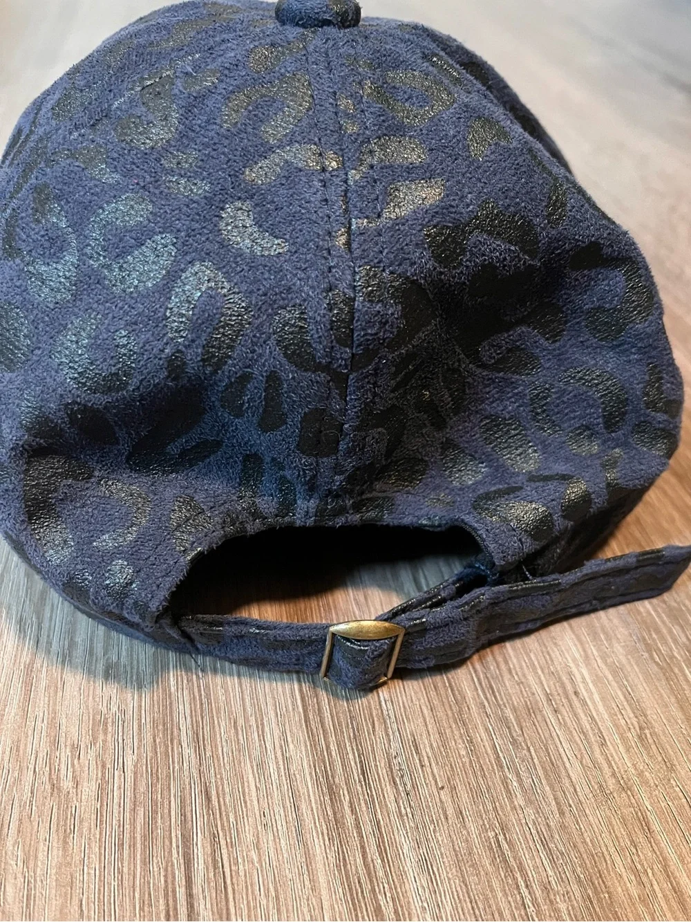 Anthropologie Black and Navy Leopard Print Baseball Cap